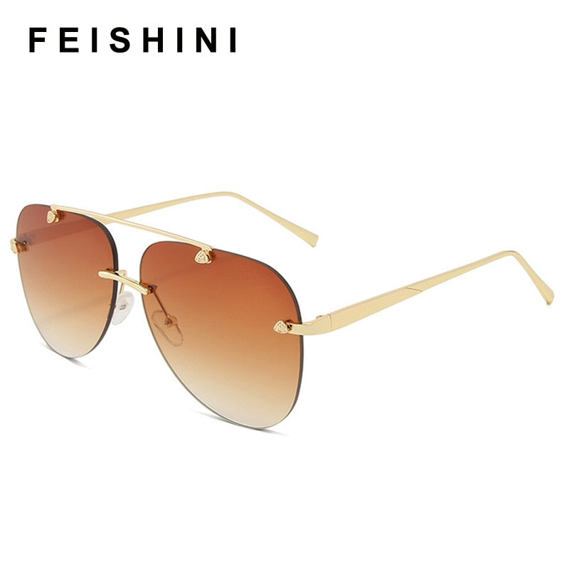 FEISHINI Trendy Pilot Womens Sun Glasses UV Protector Gradient Eyewear