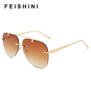 FEISHINI Trendy Pilot Womens Sun Glasses UV Protector Gradient Eyewear