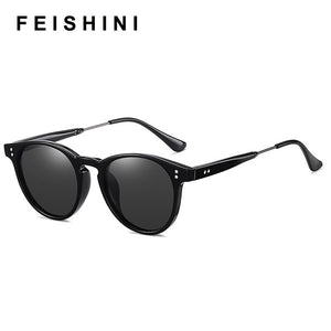 FEISHINI Oculos masculino Small Frames Eyewear UV Protector Steampunk Personality Star Men's Sunglasses Women Polarized Vintage