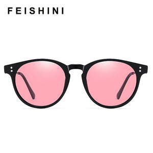 FEISHINI Oculos masculino Small Frames Eyewear UV Protector Steampunk Personality Star Men's Sunglasses Women Polarized Vintage