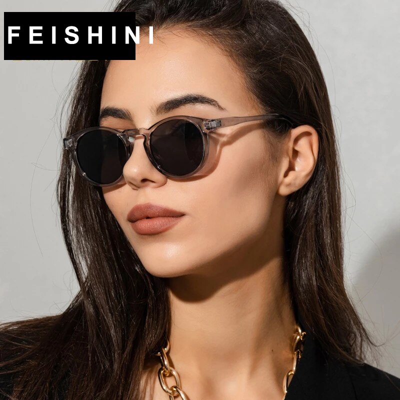 FEISHINI Oculos masculino Small Frames Eyewear UV Protector Steampunk Personality Star Men's Sunglasses Women Polarized Vintage