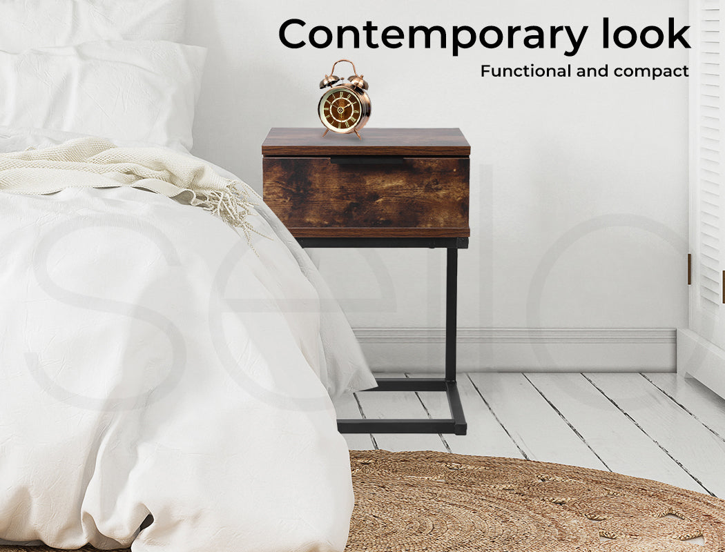 Bedside Tables Side End Table Wood Nightstand Storage Drawers Cabinet