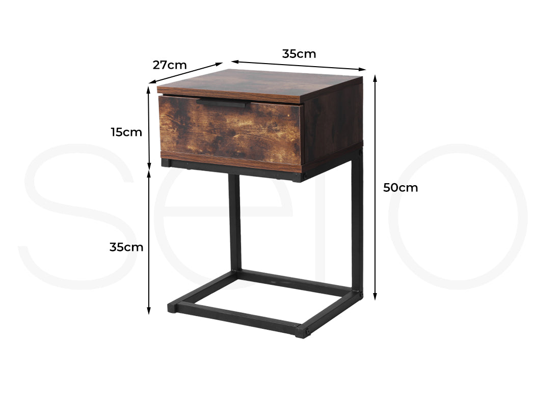 Bedside Tables Side End Table Wood Nightstand Storage Drawers Cabinet