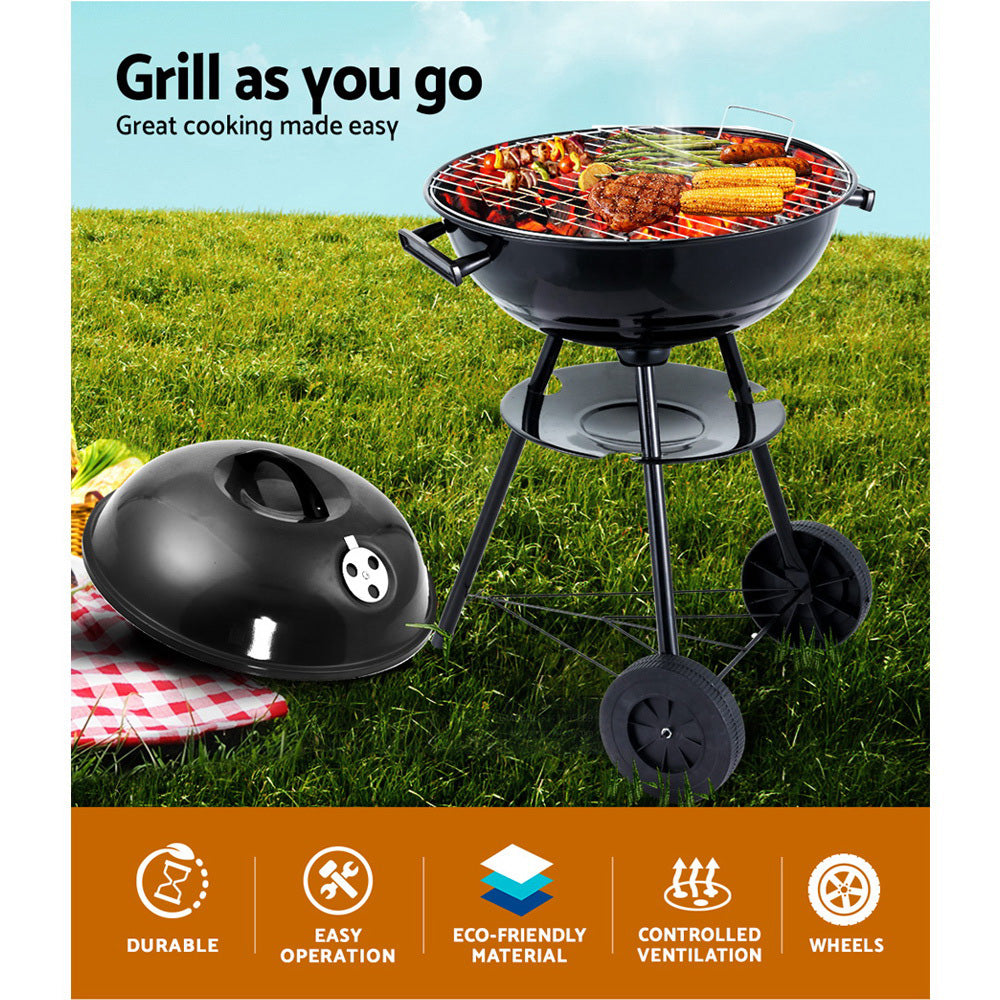 Charcoal BBQ Smoker Outdoor Camping Patio Barbeque Steel Oven